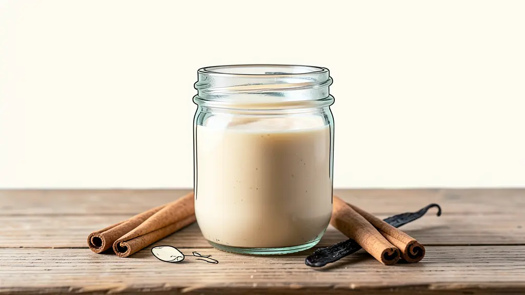 Bâtons de cannelle et gousses de vanille sur une table en bois pour personnaliser sa crème de café maison